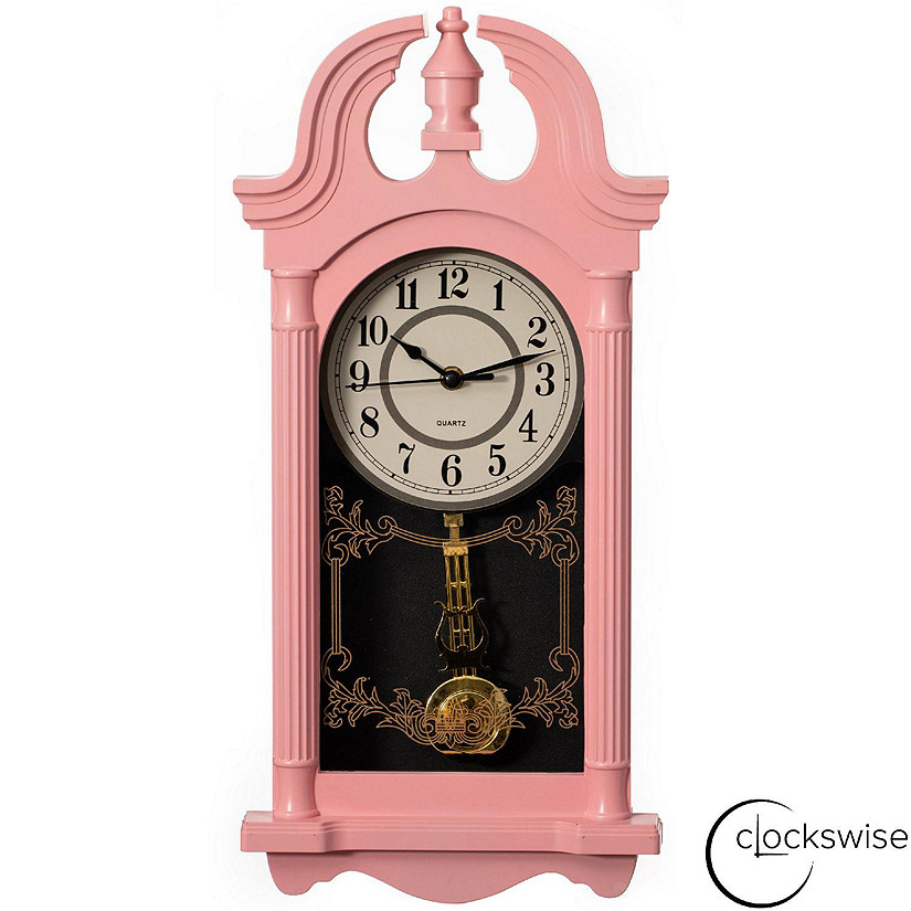 Clockswise 20" Vintage-Inspired Plastic Grandfather Wall Clock Image