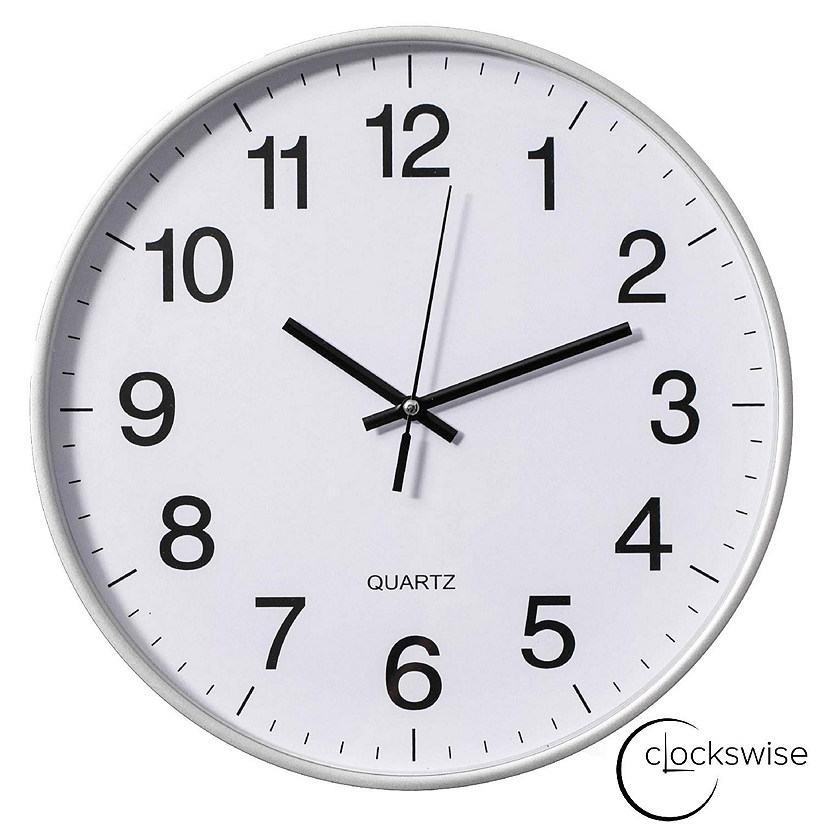 Clockswise Silver 12-In Analog Clock Image
