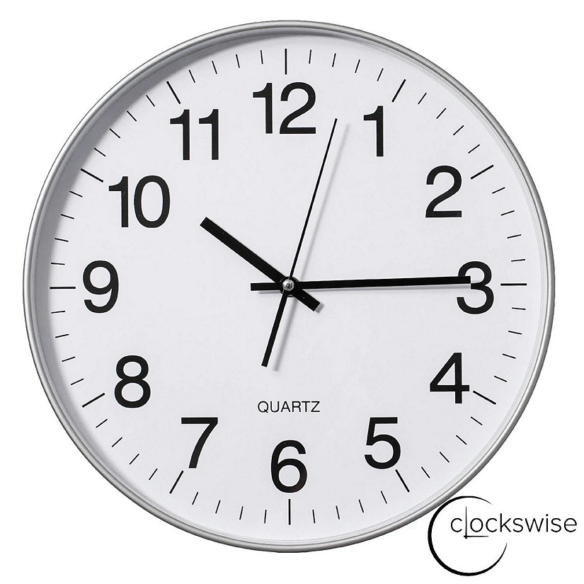 Clockswise Silver 14-In Analog Clock Image
