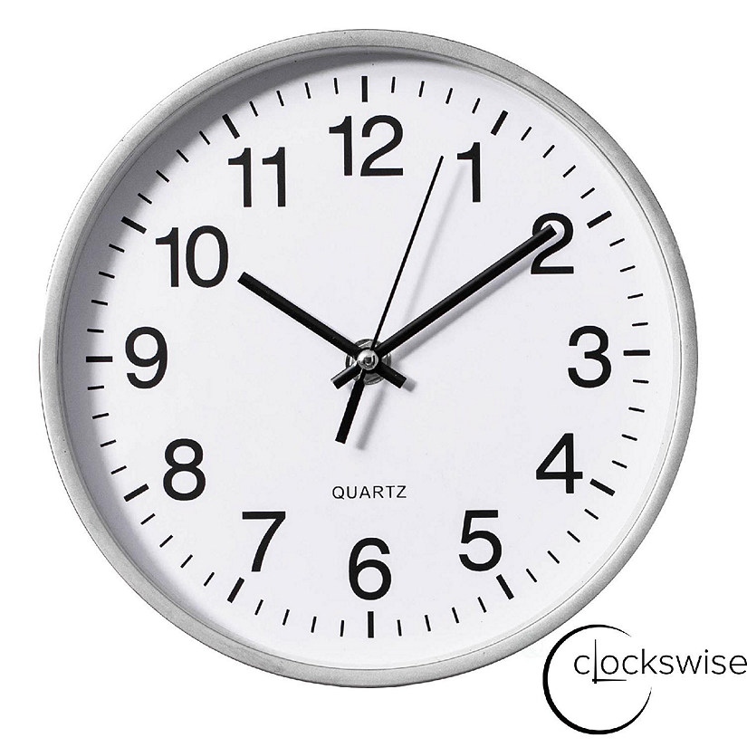 Clockswise Silver 8-In Analog Clock Image