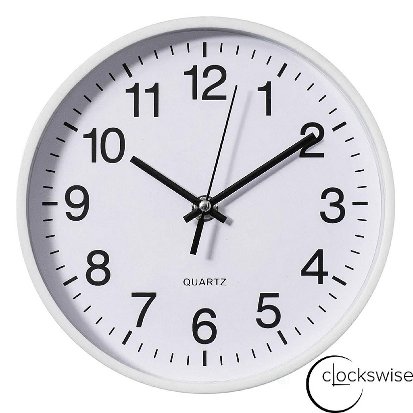 Clockswise White 8-In Analog Clock Image