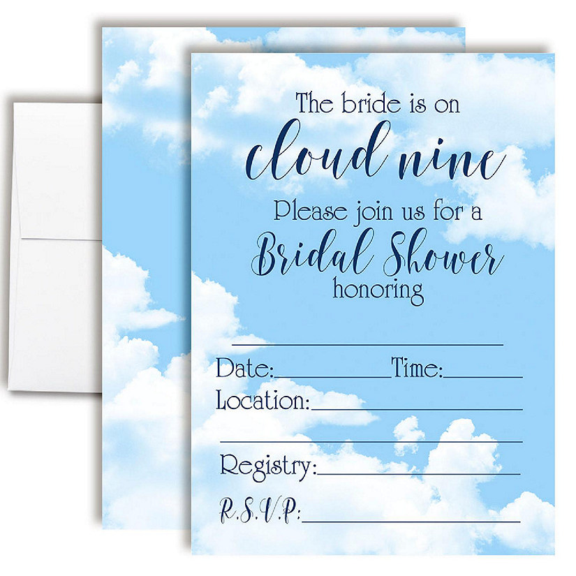 Cloud Nine Bridal Shower Party Invitations Image
