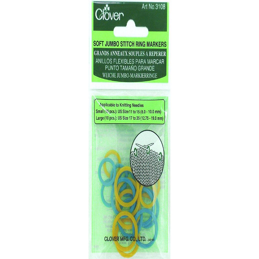 Clover Soft Jumbo Stitch Ring Markers 20pc
