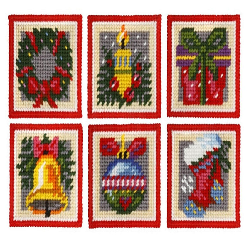 Coaster Orchidea Needlepoint (halfstitch) kit set of 6 designs Christmas time 5106 Image