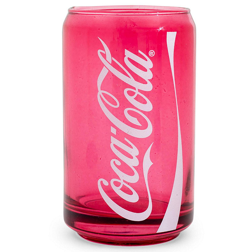 Coca-Cola Can-Shaped Red Glass Cup  Holds 10 Ounces Image