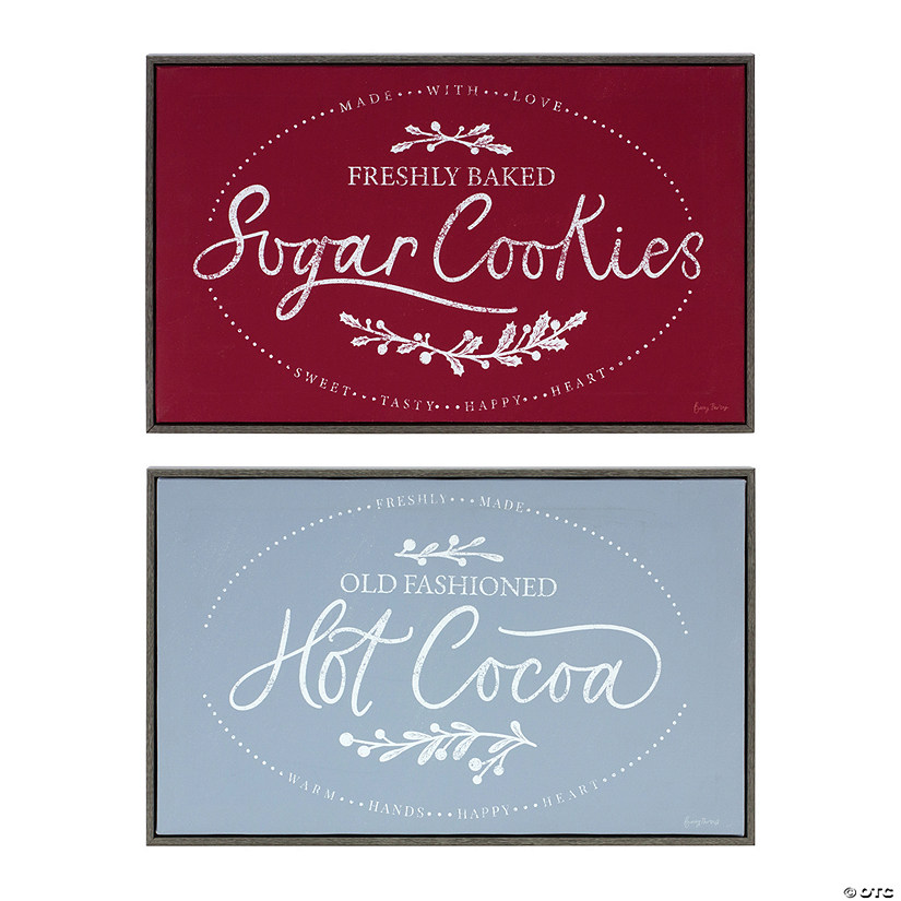 Cocoa And Cookies Wall Sign (Set Of 2) 15.5"L X 9.5"H Plastic/Mdf Image