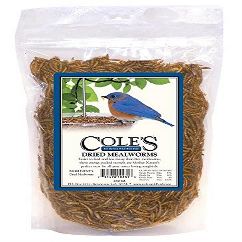 Cole's DRMW Dried Mealworm Bird Food, 3.52-Ounce Image