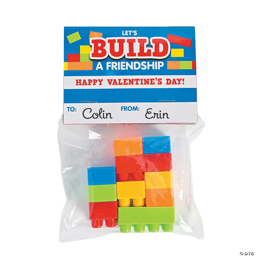 Color Bricks with Valentine's Day Card Bag for 12 Image