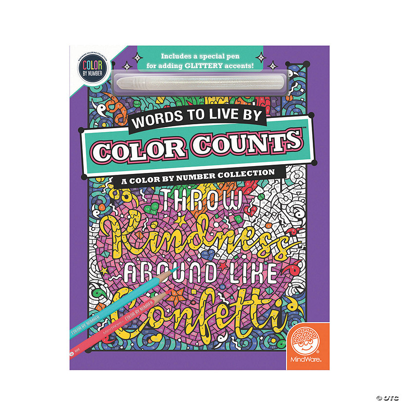 Color by Number Color Counts: Glitter Words to Live By Image