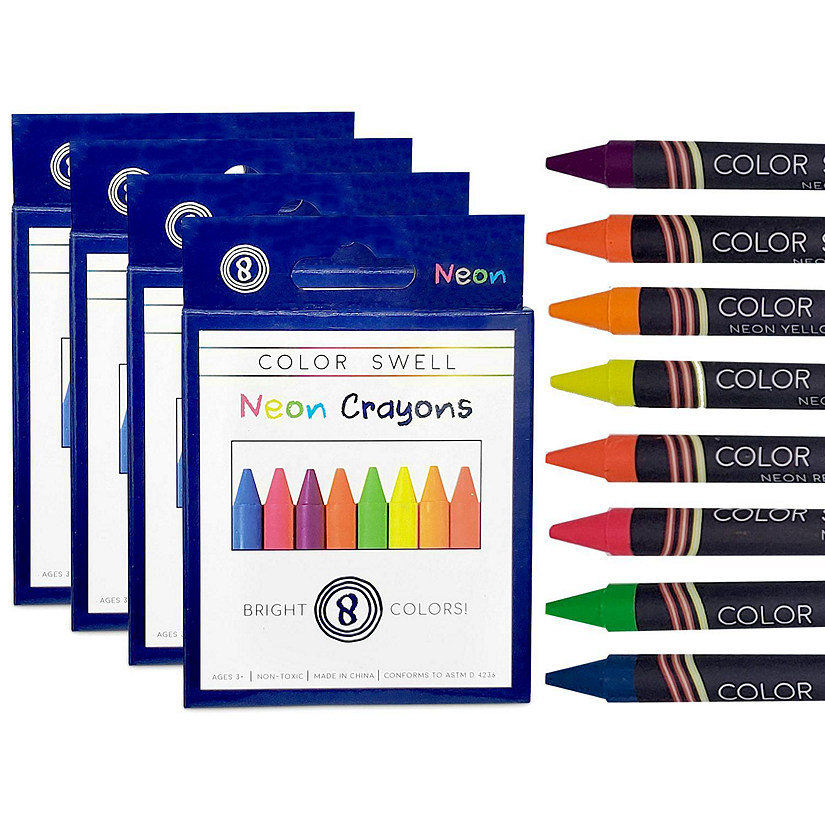 Color Swell Neon Crayons, 4 Packs Image