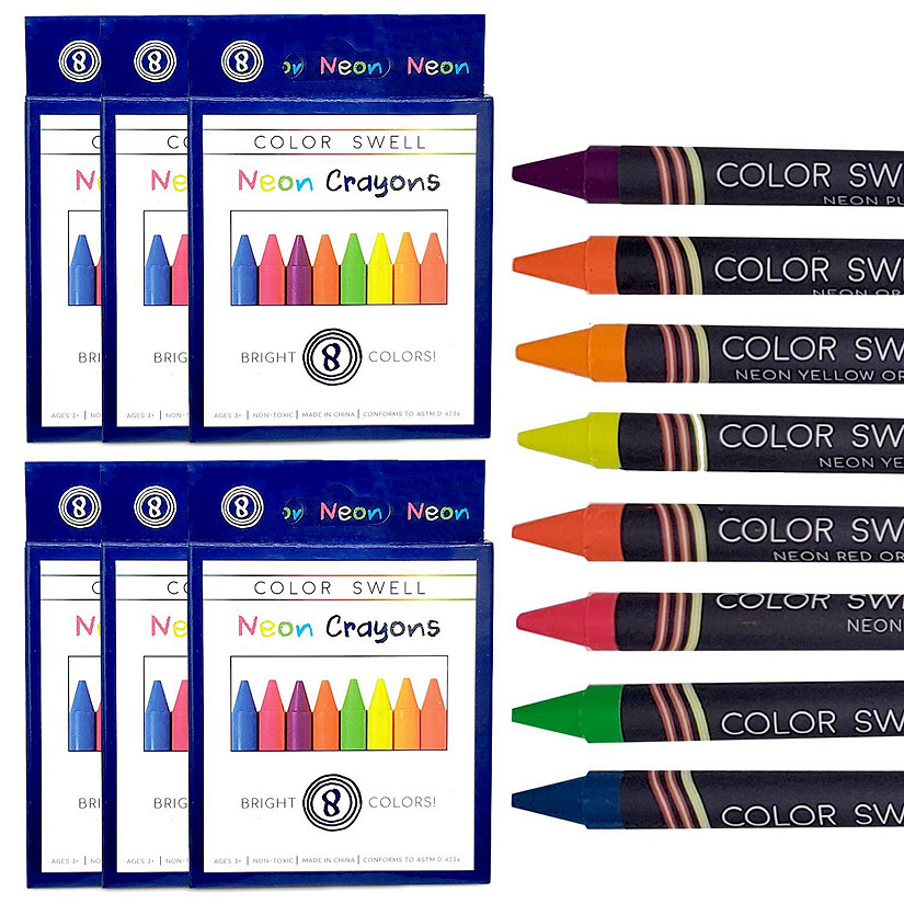 Color Swell Neon Crayons 6 pack Image