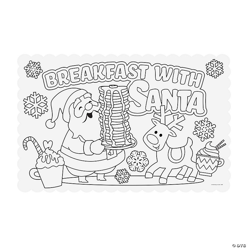 Color You Own Breakfast with Santa Placemats - 12 Pc. Image