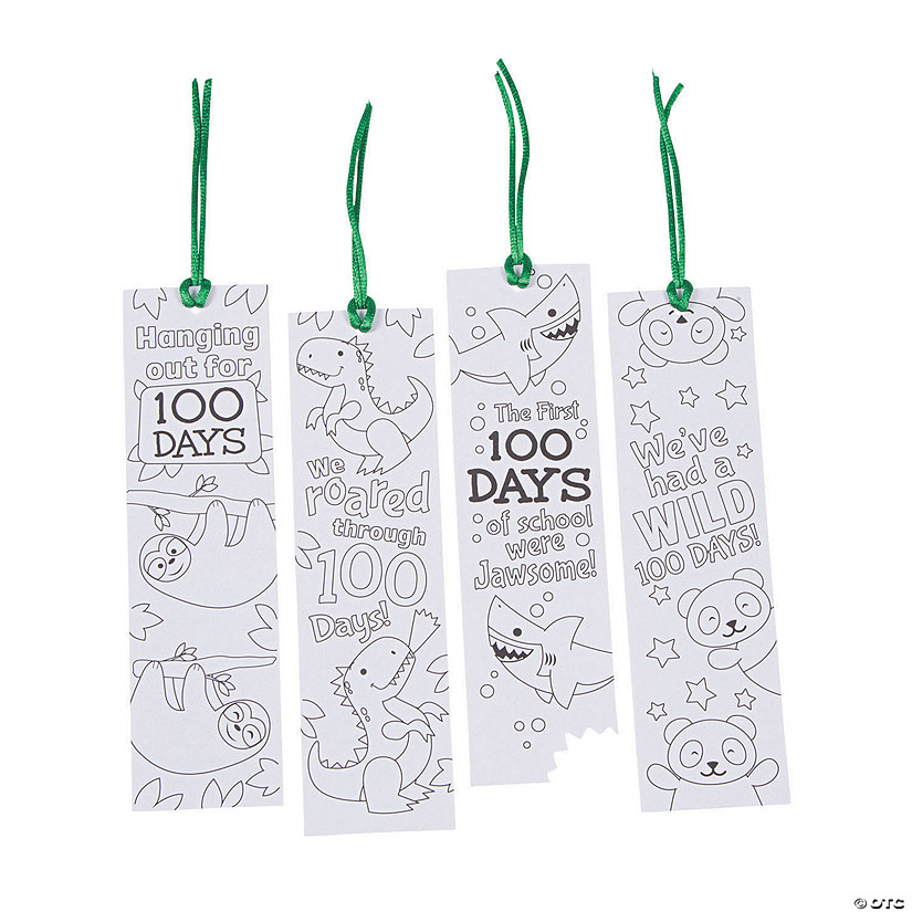 Color Your Own 100th Day of School Bookmarks - 12 Pc. Image