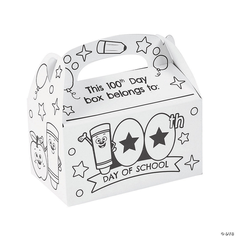 Color Your Own 100th Day of School Boxes - 12 Pc. Image