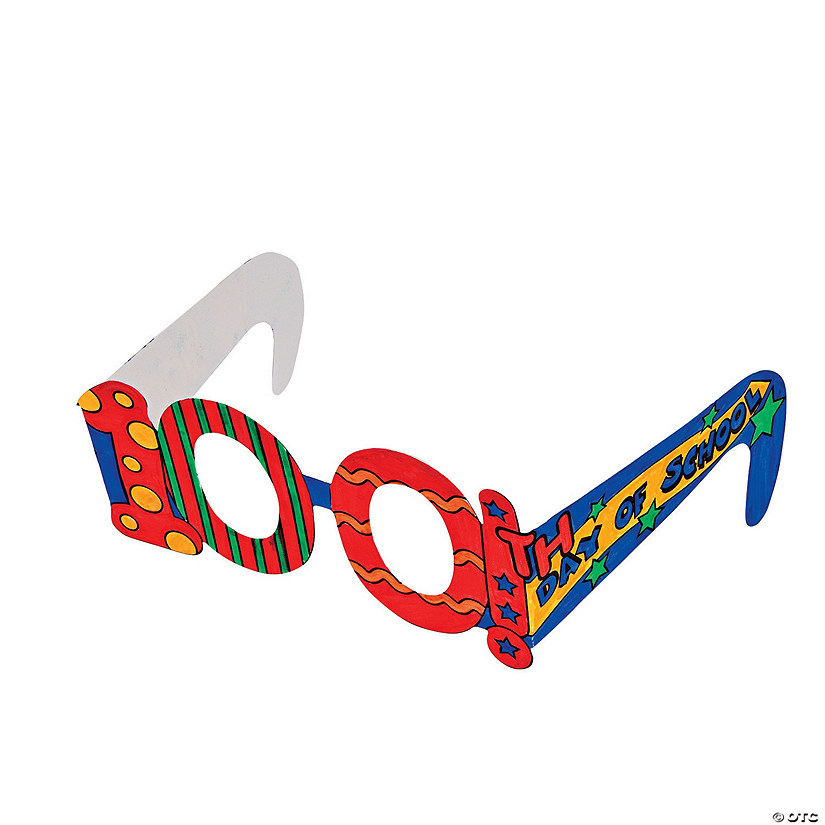 Color Your Own 100th Day of School Glasses - 12 Pc. Image