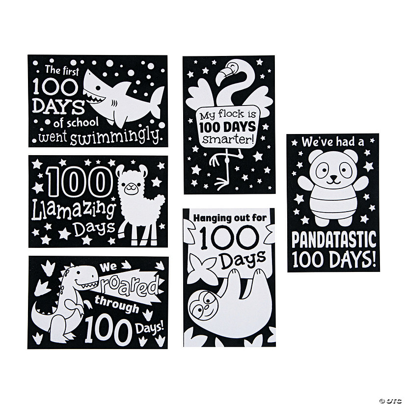 Color Your Own 100th Day of School Mini Fuzzy Posters - 30 Pc. Image