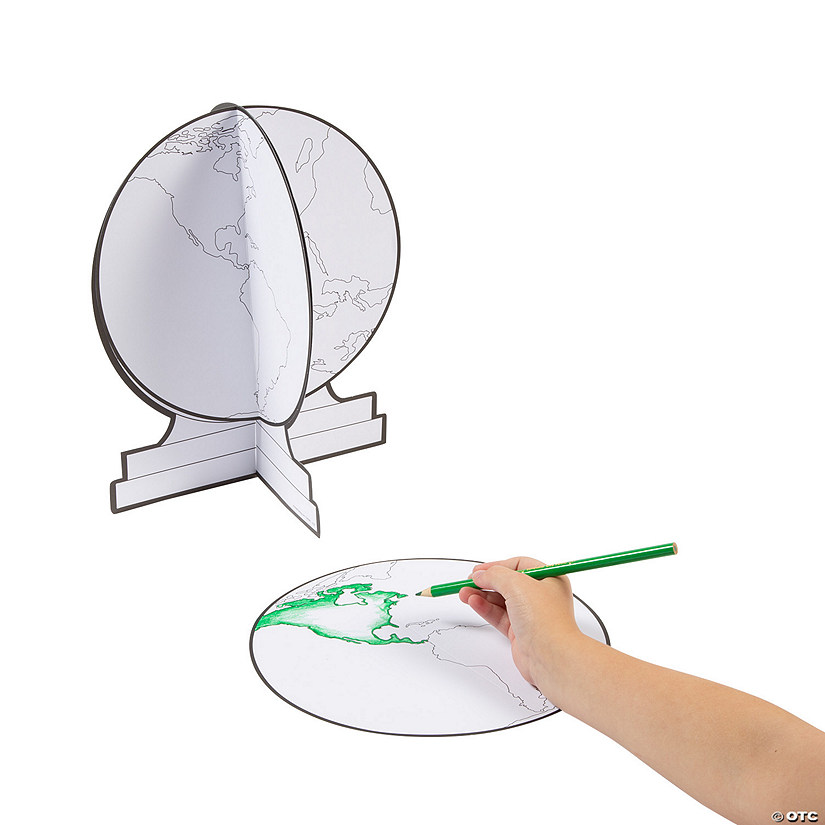 Color Your Own 3D Globes - 12 Pc. Image