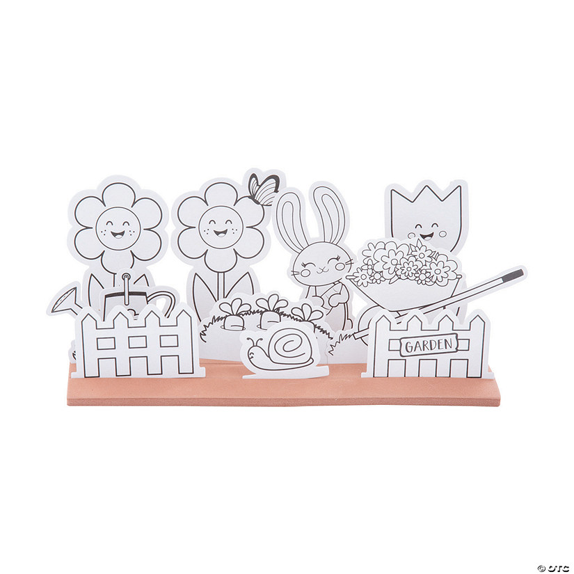 Color Your Own 3D Spring Garden Craft Kit - Makes 12 Image