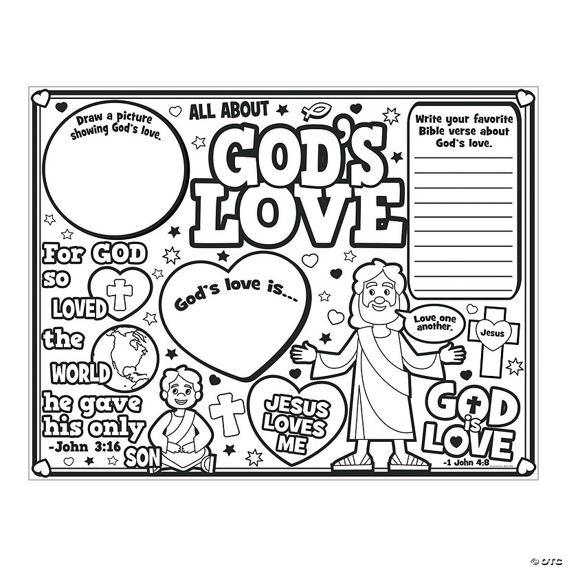 Color Your Own &#8220;All About God&#8217;s Love&#8221; Posters - 30 Pc. Image