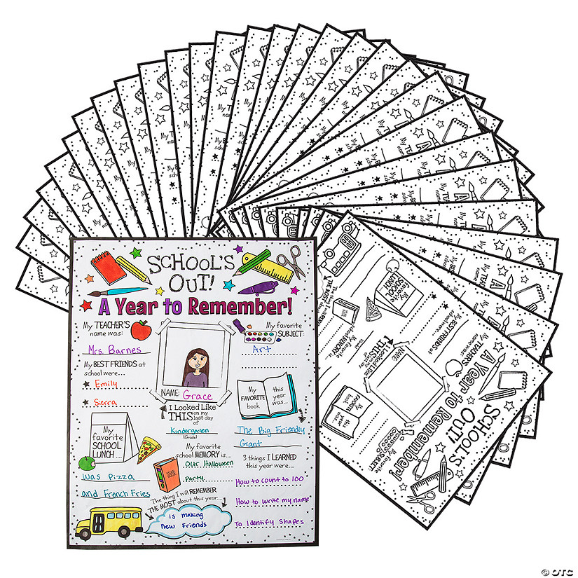 Color Your Own All About My School Year Posters &#8211; 30 Pc. Image