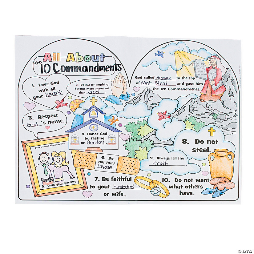 Color Your Own All About the Ten Commandments Posters - 30 Pc. Image