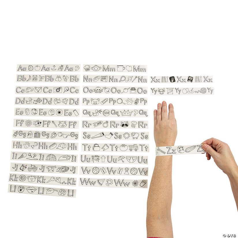 Color Your Own Alphabet Slap Bracelets - 26 Pc. Image