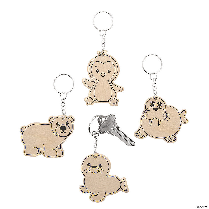 Color Your Own Arctic Animals Keychains - 12 Pc. Image