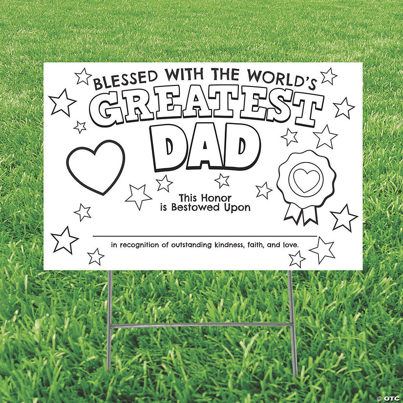 Color Your Own Blessed Father's Day Yard Sign Image