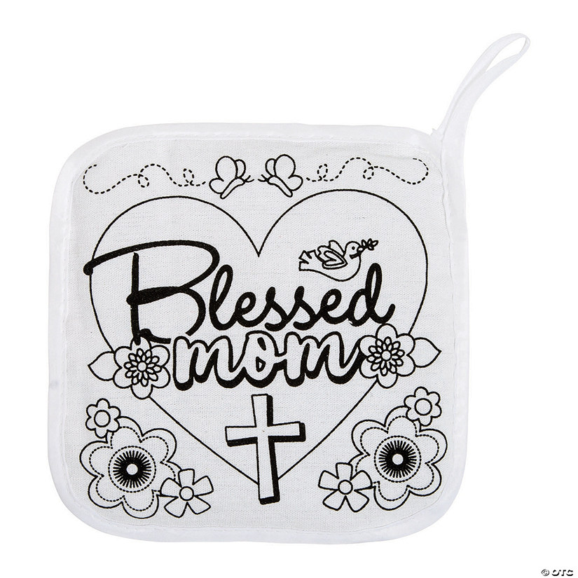 Color Your Own Blessed Mom Pot Holders - 12 Pc. Image