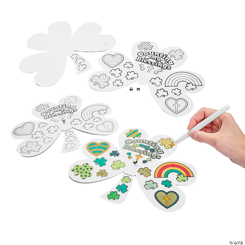 Color Your Own Blessed Shamrock 12 Pc. Oriental Trading