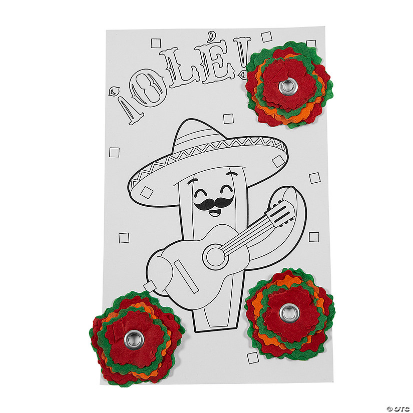 Color Your Own Cactus with Flowers Card Craft Kit &#8211; Makes 12  Image