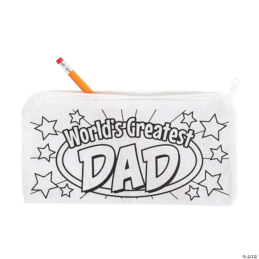 Color Your Own Canvas Father&#8217;s Day Pencil Cases - 12 Pc. Image