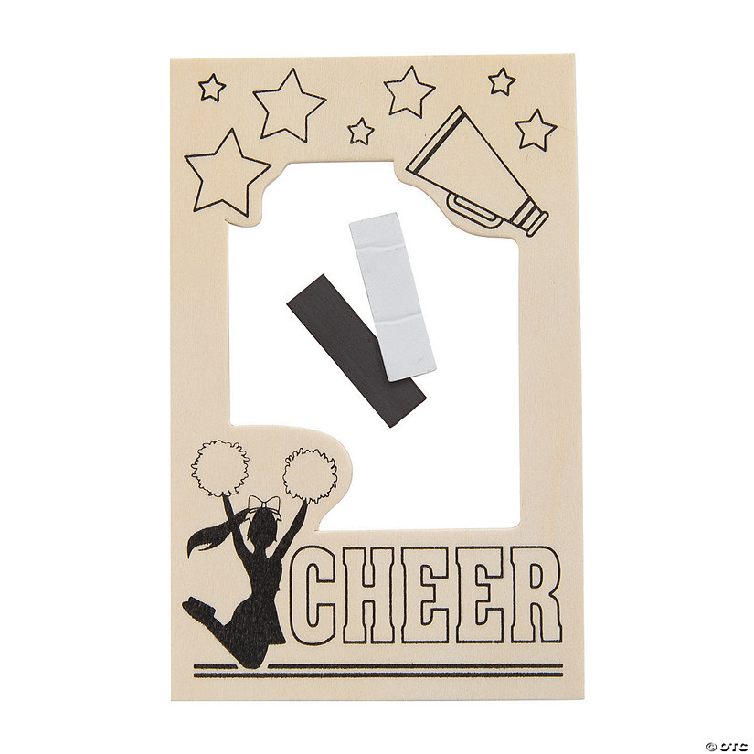 Color Your Own Cheer Picture Frame Magnets - 12 Pc. Image