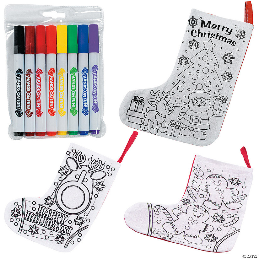 Color Your Own Christmas Stocking Kit for 36 Image