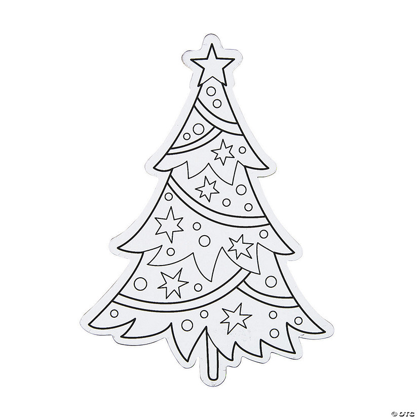 Color Your Own Christmas Tree Magnets - 12 Pc. Image