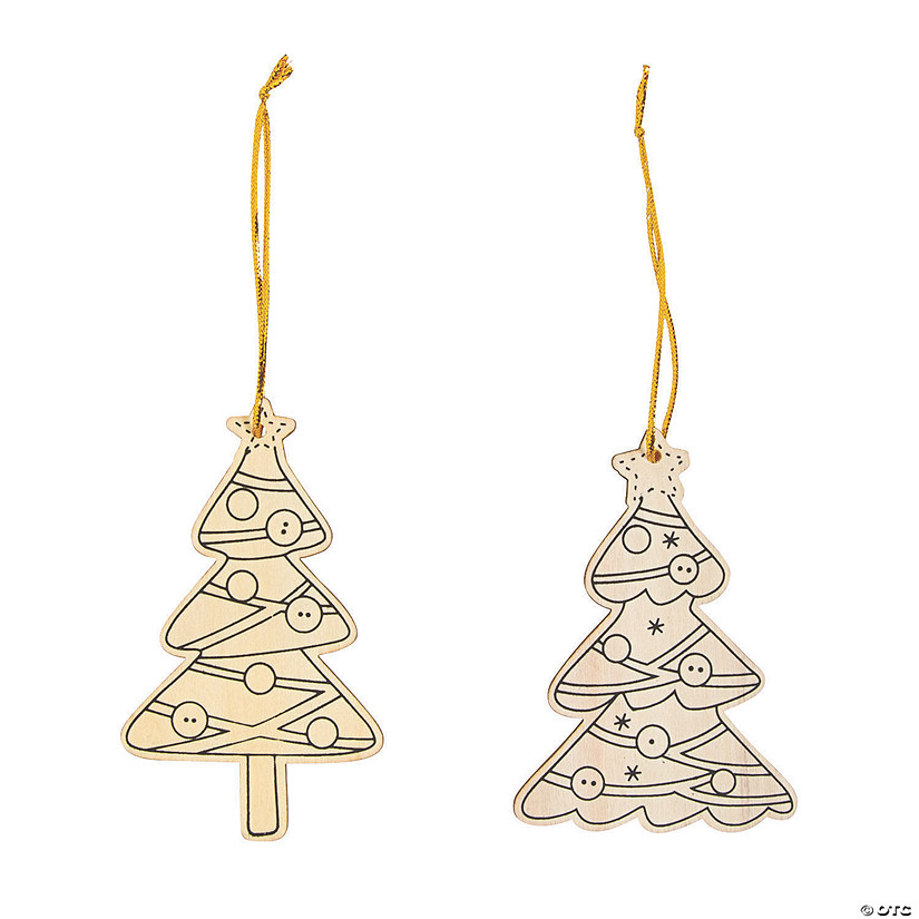 Color Your Own Christmas Tree Ornaments - 12 Pc. Image