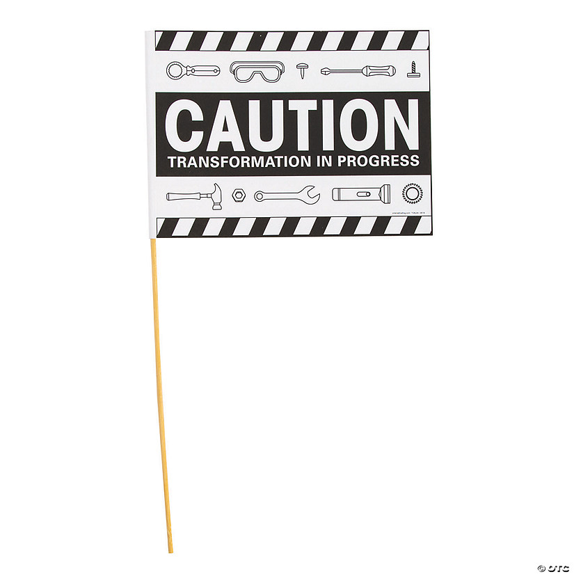 Color Your Own Construction Caution Flags - 12 Pc. Image