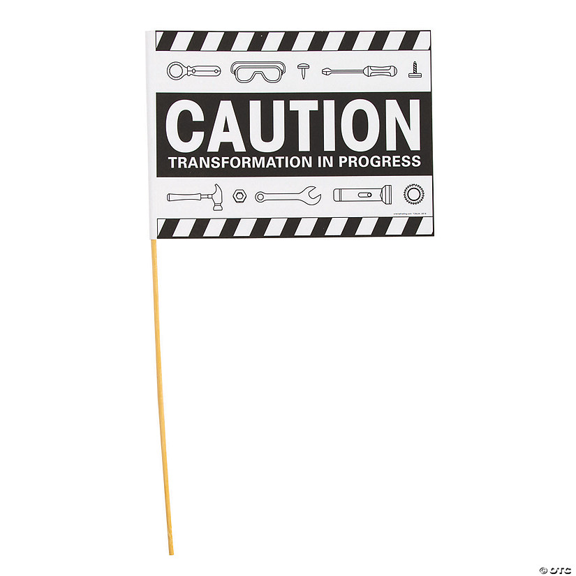 Color Your Own Construction Caution Flags 12 Pc. Discontinued