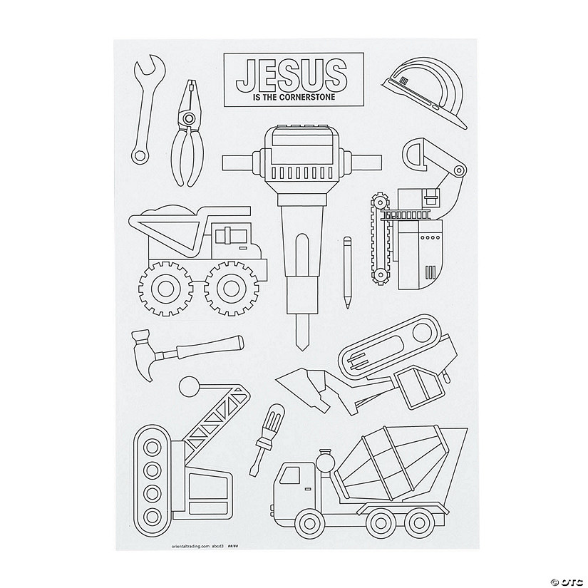 Color Your Own Construction VBS Sticker Sheets - 30 Pc. Image