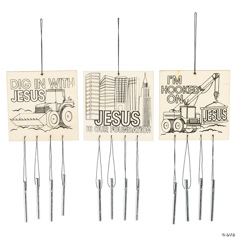 Color Your Own Construction VBS Wind Chimes - 12 Pc. Image