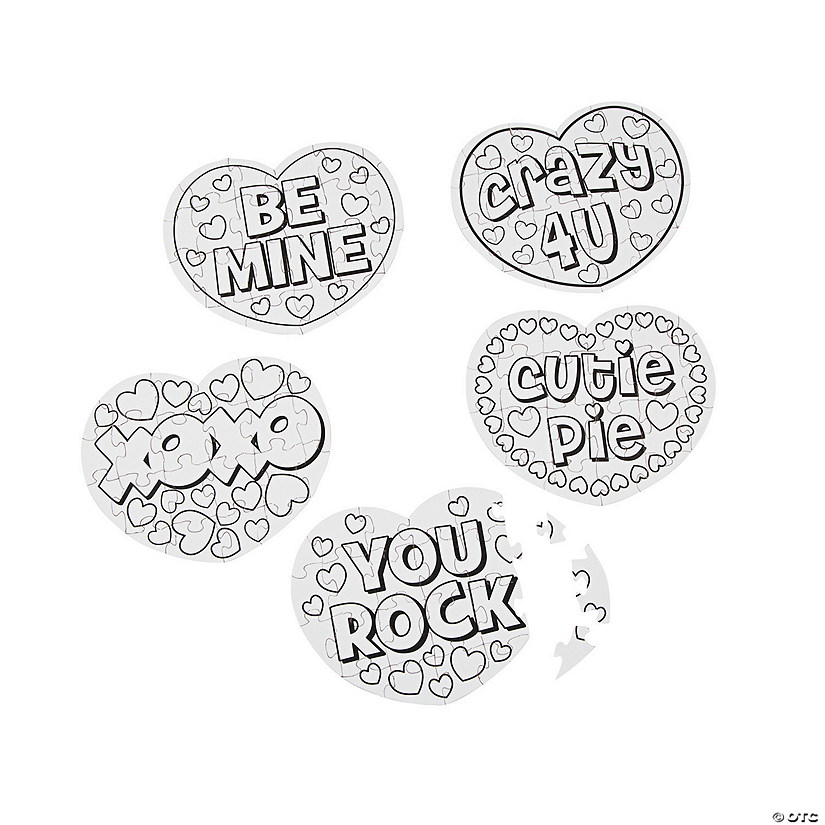 Color Your Own Conversation Heart Puzzles - Discontinued