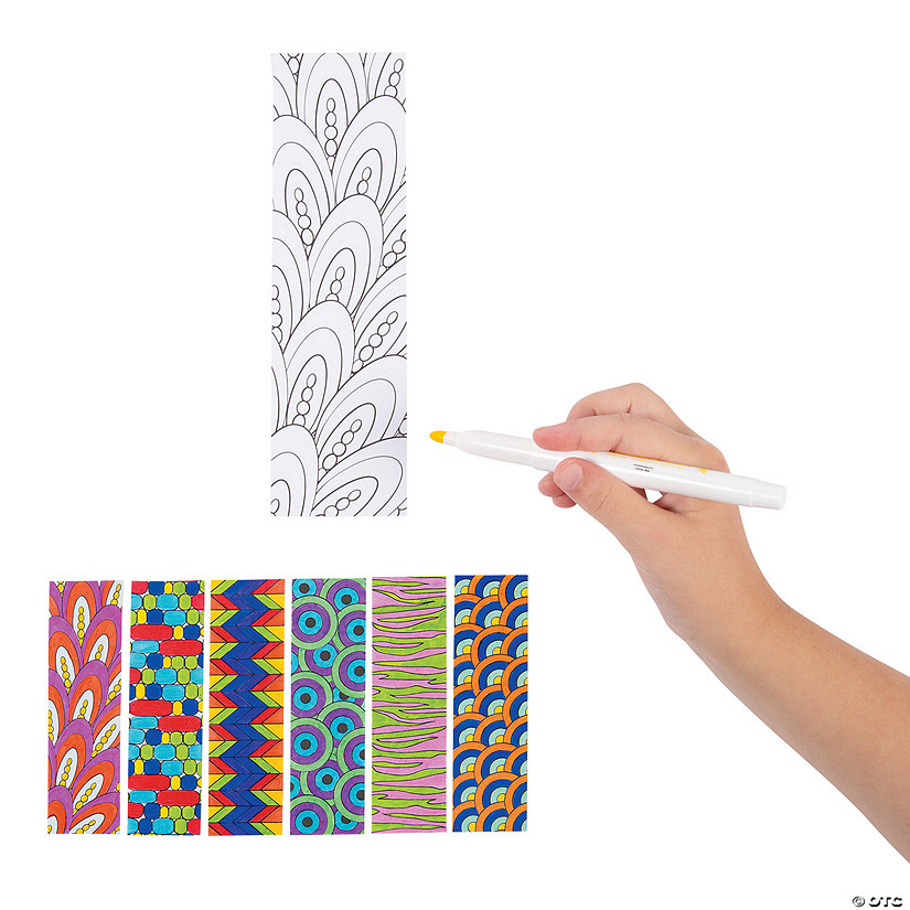 Color Your Own Cool Doodle Bookmarks - 12 Pc. Image