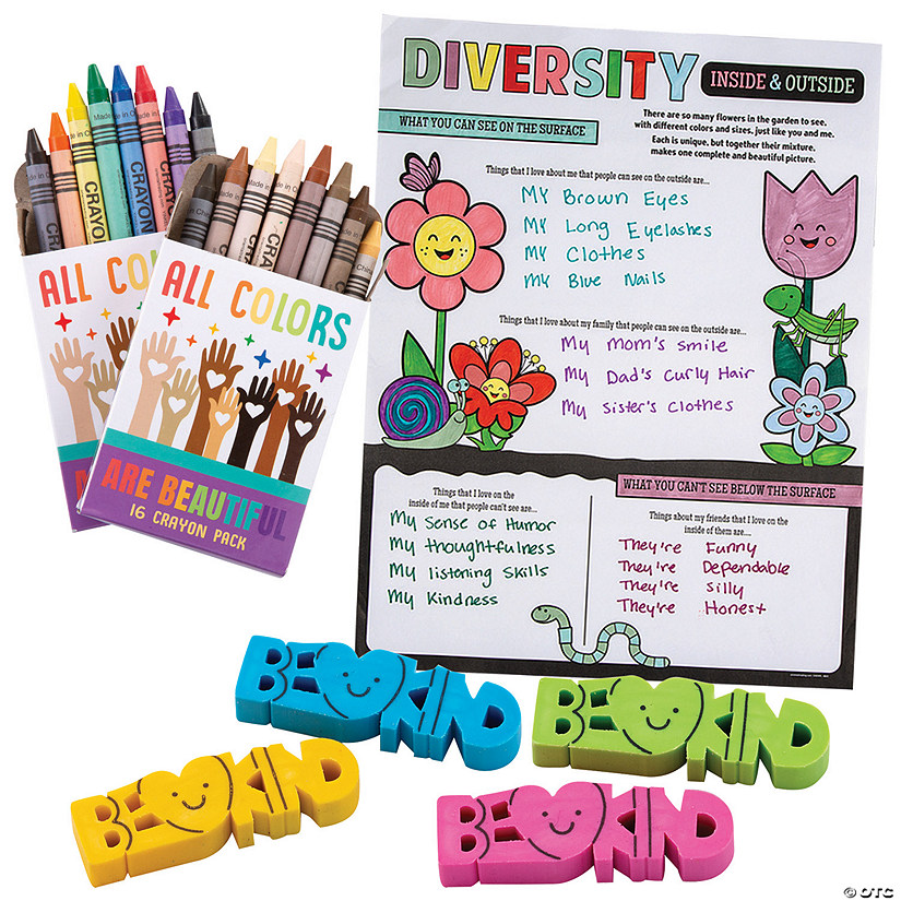 Color Your Own Diversity Poster &amp; Crayons Kit for 24 Image
