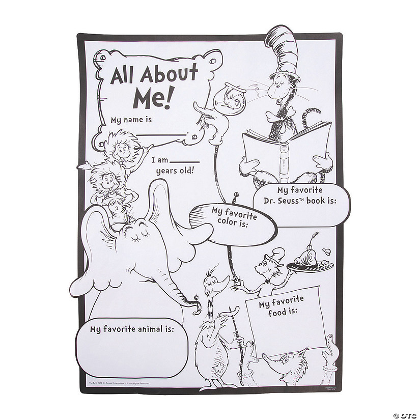 Color Your Own Dr. Seuss&#8482; &#8220;All About Me&#8221; Posters - 30 Pc. Image