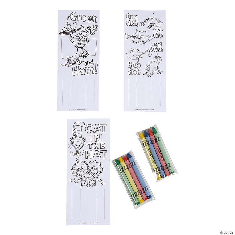 Color Your Own Dr. Seuss&#8482; Cards with Crayons - 24 Pc. Image