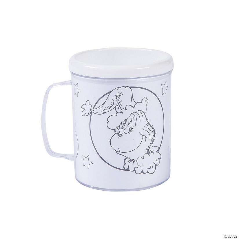 Color Your Own Dr. Seuss&#8482; The Grinch BPA-Free Plastic Mugs - 12 Ct. Image