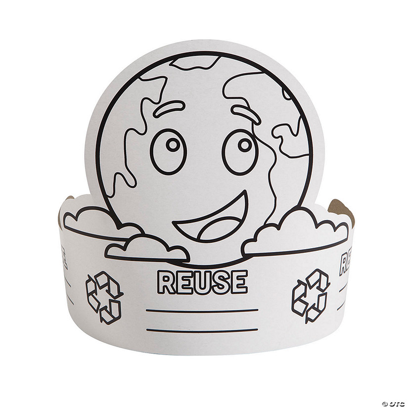 Color Your Own Earth Day Recycling Crowns - 12 Pc. Image