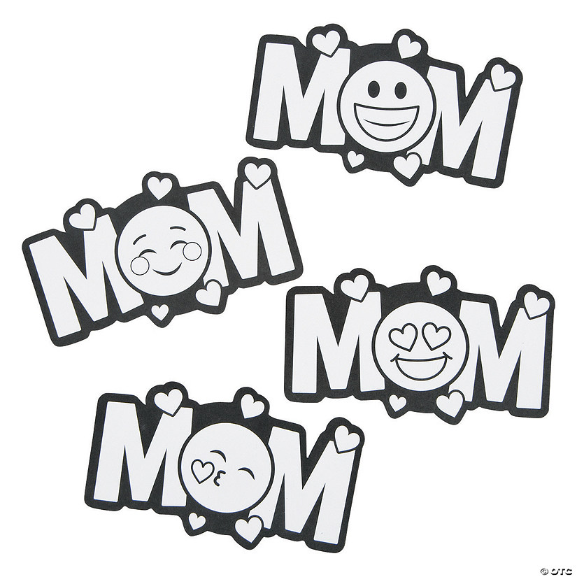 Color Your Own Emoji Mom Magnets - 12 Pc. Image