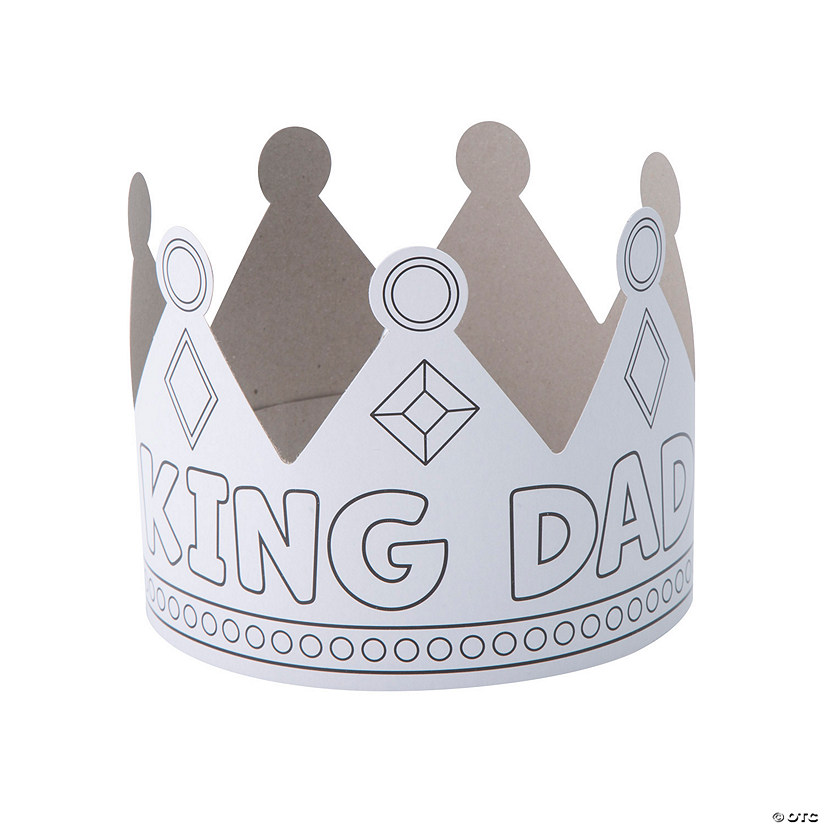 Color Your Own Father&#8217;s Day King Dad Crowns - 12 Pc. Image