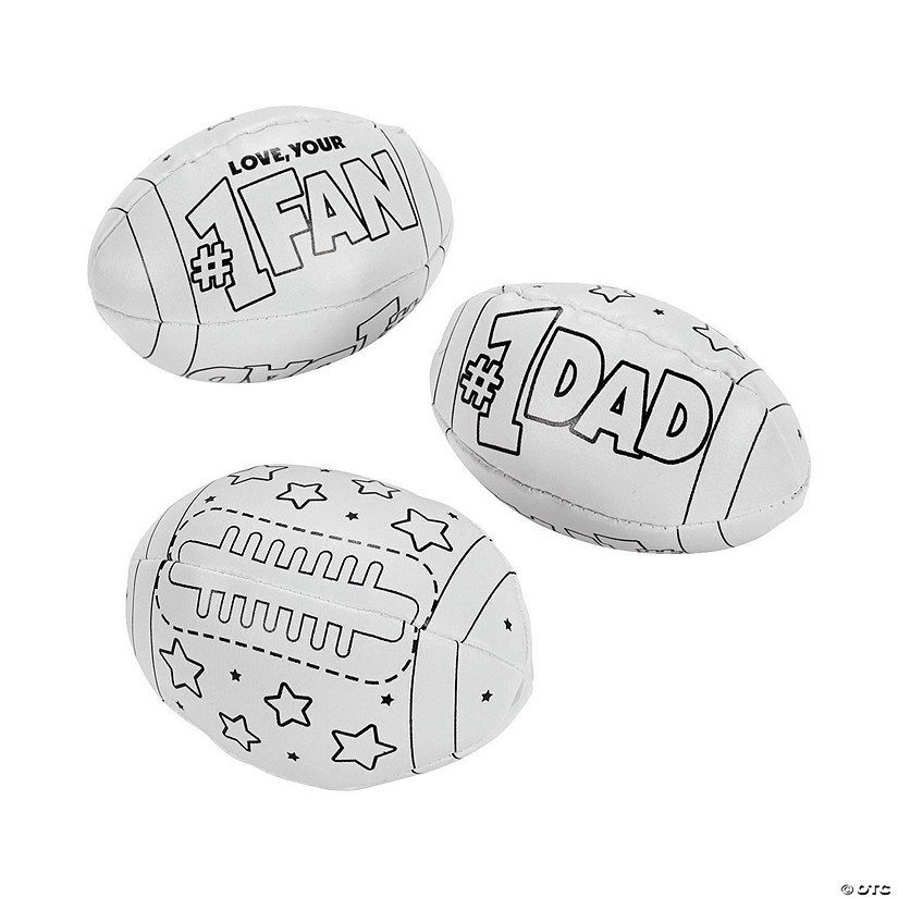 Color Your Own Father's Day Footballs - 12 Pc. Image